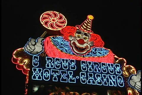 Circus Circus neon sign Stock Footage 109157