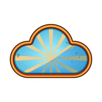 Circus cloud label with sunburst rays Stock Illustration