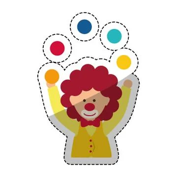 Circus clown cartoon Illustrazione stock