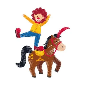 Circus clown cartoon 스톡 일러스트