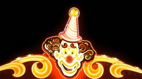 Circus Clown, with chasing lights Stock-Footage 11693250