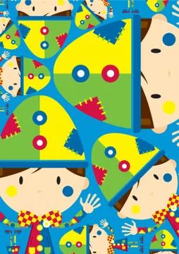 Circus Clown Pattern  Illustration