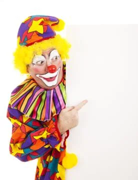 Circus Clown Pointing Stock Photos
