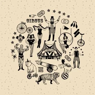 Circus collection. Stock Illustration
