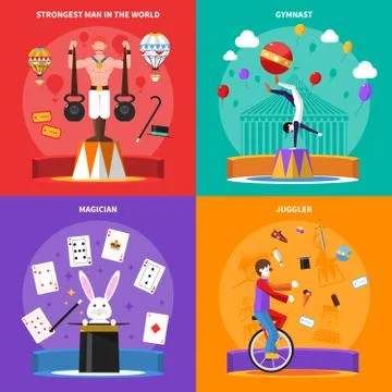 Circus Concept Icons Set イラスト素材