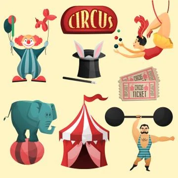 Circus decorative set Illustration