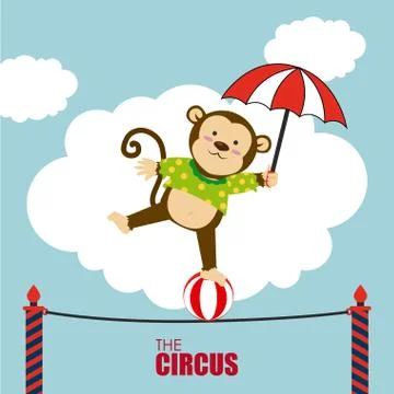 Circus design over cloudscape background vector illustration 스톡 일러스트