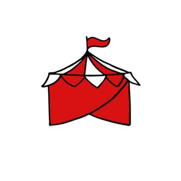 Circus doodle icon, vector color line illustration Stock Illustration