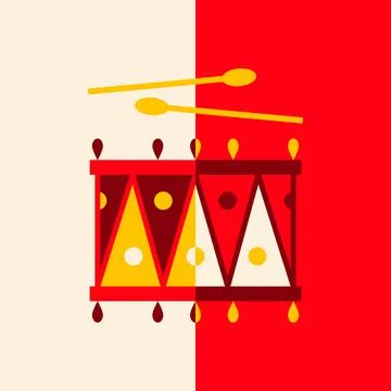 Circus Drum Flat Symbol Illustrazione stock