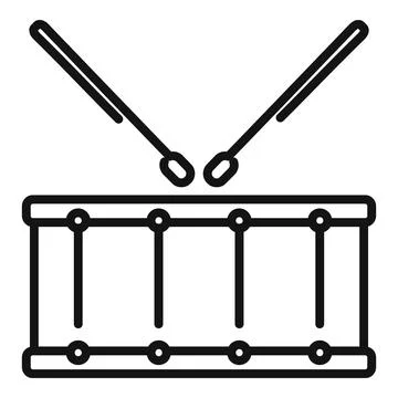 Circus drum icon outline vector. Music instrument 库存插图