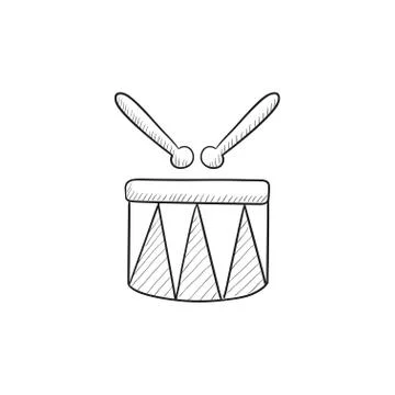 Circus drum sketch icon Illustrazione stock