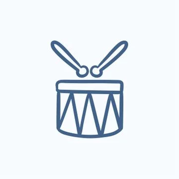 Circus drum sketch icon 스톡 일러스트