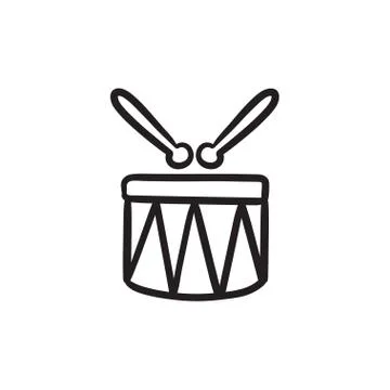Circus drum sketch icon Illustrazione stock