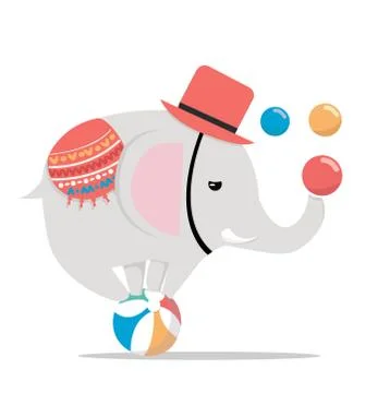 Circus elephant on ball vector Stockillustratie