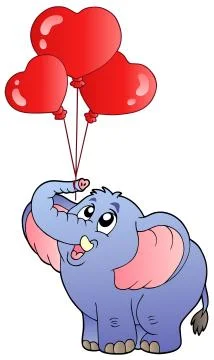 Circus elephant with balloons  Stock Illustration