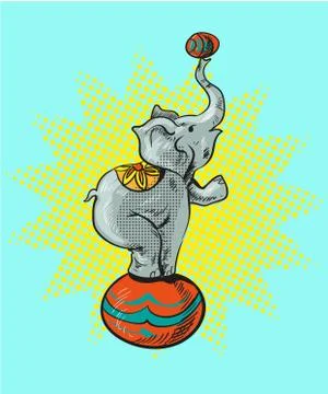 Circus elephant cartoon icon vector illustration graphic design Illustrazione stock
