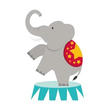 Circus elephant cartoon 스톡 일러스트