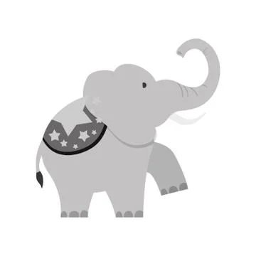 Circus elephant cartoon イラスト素材