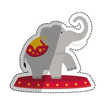 Circus elephant cartoon イラスト素材