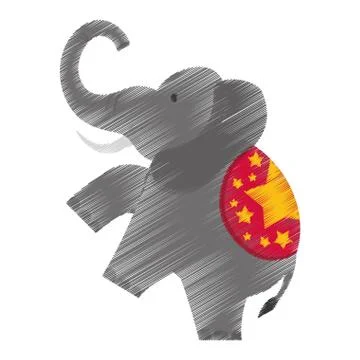 Circus elephant cartoon 스톡 일러스트