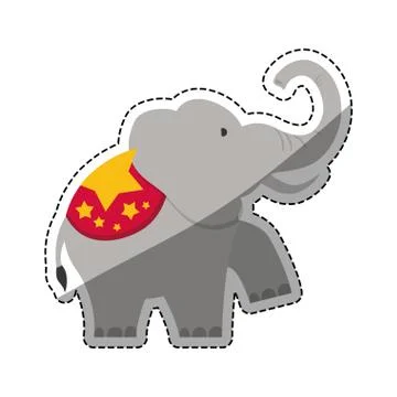 Circus elephant cartoon イラスト素材