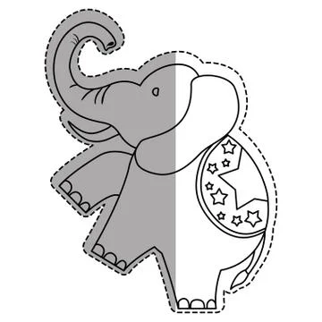 Circus elephant cartoon Illustrazione stock