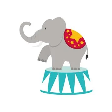 Circus elephant cartoon イラスト素材