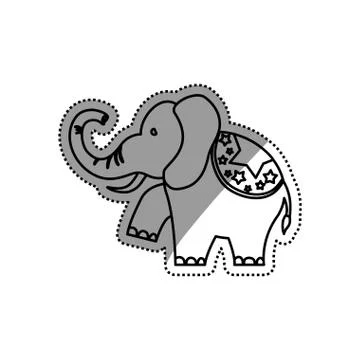 Circus elephant cartoon 스톡 일러스트