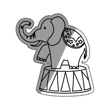 Circus elephant cartoon Illustrazione stock