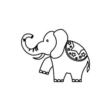Circus elephant cartoon イラスト素材