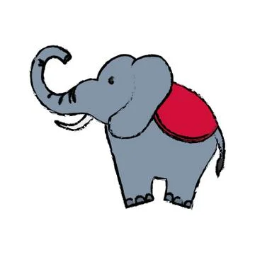 Circus elephant cartoon イラスト素材