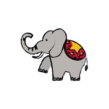 Circus elephant cartoon イラスト素材
