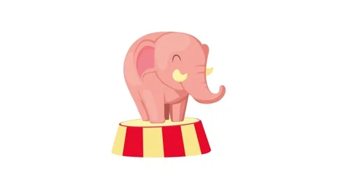 Circus elephant icon animation Stock Footage