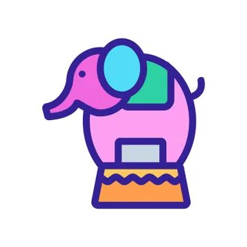 Circus elephant icon vector. Isolated contour symbol illustration Illustration