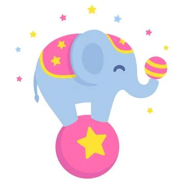 Circus elephant illustration Illustrazione stock