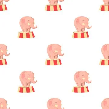 Circus elephant pattern seamless vector Illustrazione stock