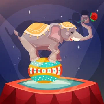 Circus Elephant Poster イラスト素材