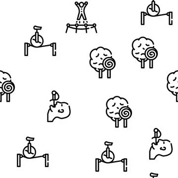 Circus Entertainment Vector Seamless Pattern Stock Illustration