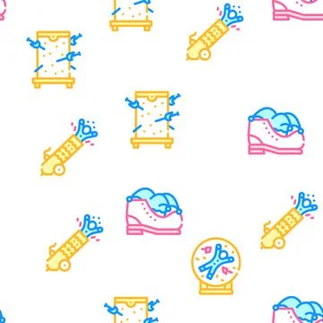 Circus Entertainment Vector Seamless Pattern Stock Illustration