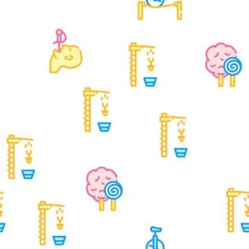 Circus Entertainment Vector Seamless Pattern Stock Illustration
