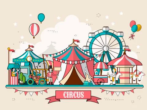Circus facilities scenery Stock Illustration
