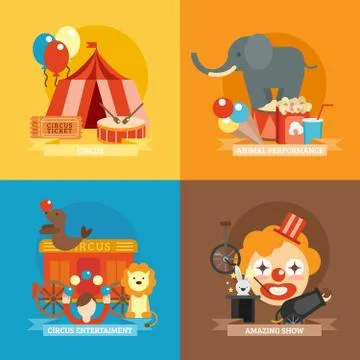 Circus Flat Set イラスト素材