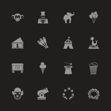 Circus - Flat Vector Icons Stock Illustration