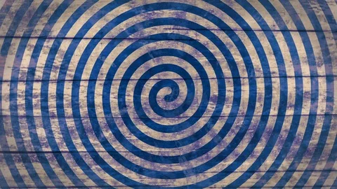Circus/ freak show/ fair/ optical illusion vintage spiral wooden background. Stock Footage 72774023