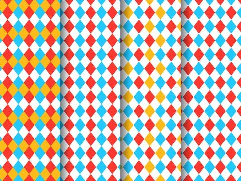 Circus harlequin pattern, color rhombus background Stock Illustration