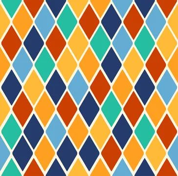 Circus harlequin patterns, rhombus lozenge pattern with diamond-shaped moti.. Stock Illustration