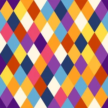 Circus harlequin patterns, rhombus lozenge pattern with diamond-shaped moti.. Stock Illustration