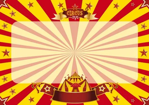 Circus horizontal red and yellow Stock Illustration