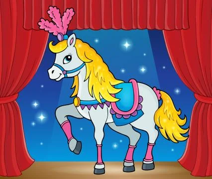 Circus horse theme image - eps10 vector illustration. Stock Illustration