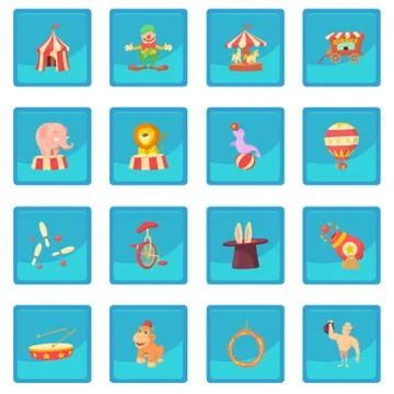 Circus icon blue app Stock Illustration